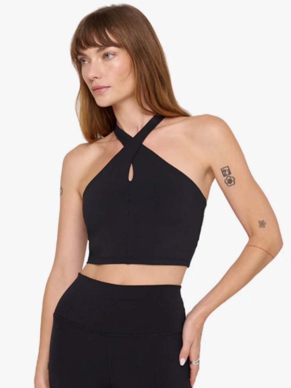 Spiritual Gangster Jules Cross Neck Crop Tank Black Size XS